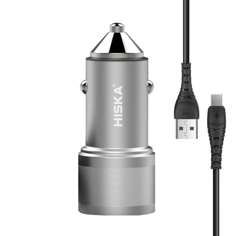 شارژر فندکی هیسکا مدل CC-309Q به همراه کابل تبدیل Microusb